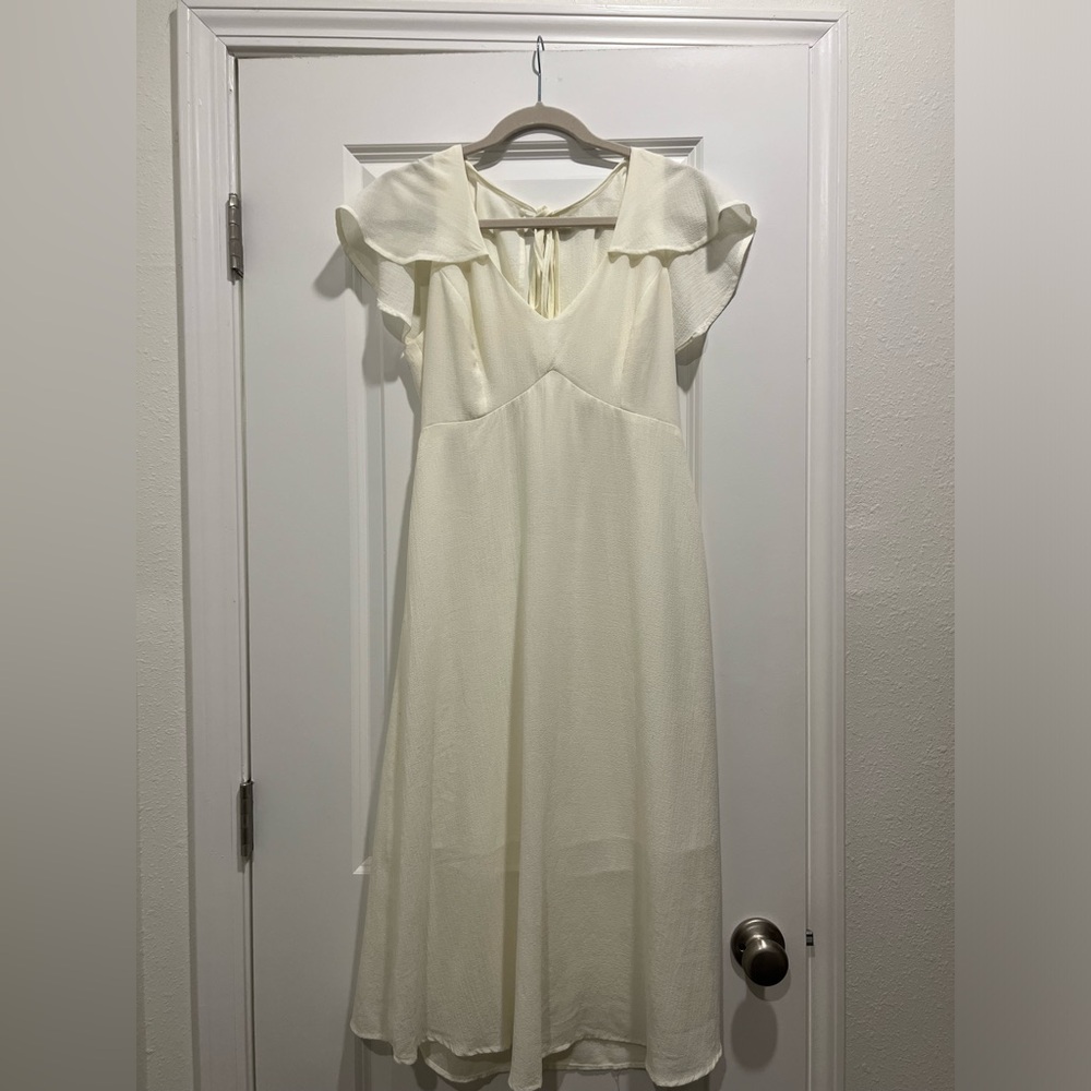 Leith Cream Maxi Dress with Flutter Sleeves
